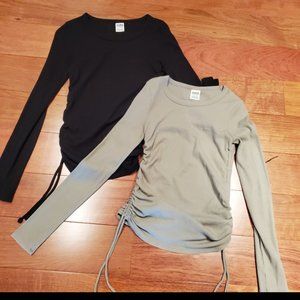 LOT OF 2 VICTORIA'S SECRET PINK LONG SLEEVE TOPS